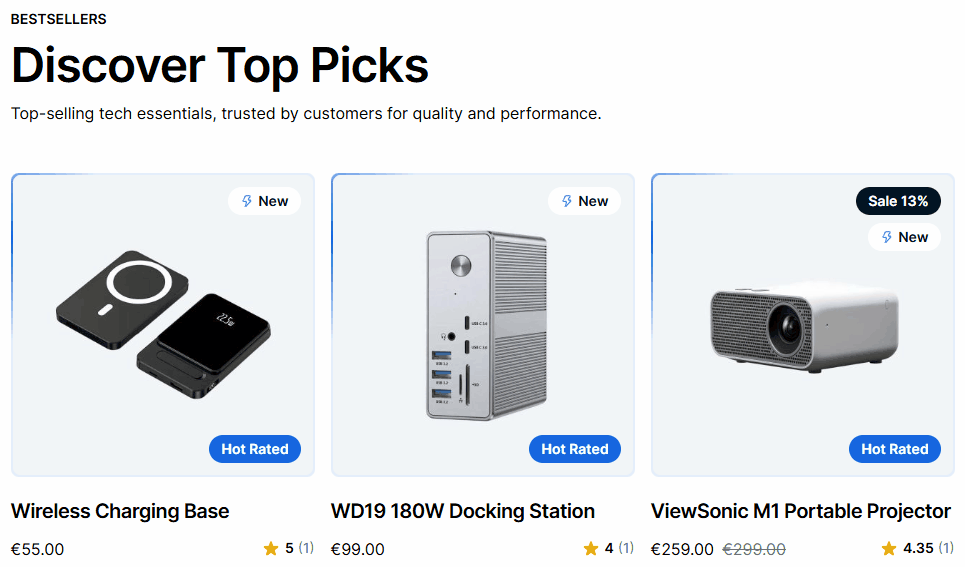 Hot Rated Products Feature